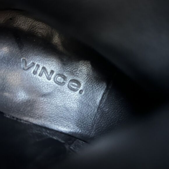 VINCE Black Suede Leather Ankle Boots Women’s 7 M Soft Square Toe Side Zip - Picture 12 of 15